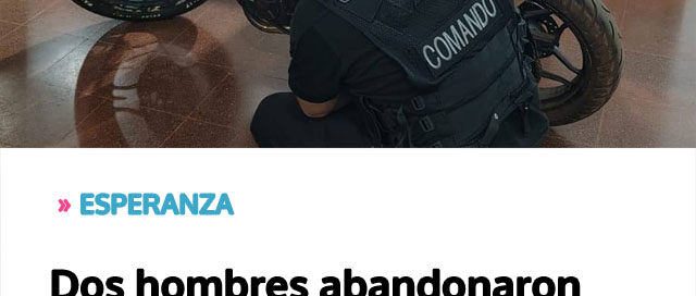 Dos hombres abandonaron una motocicleta y huyeron tras ser interceptados por la Policía